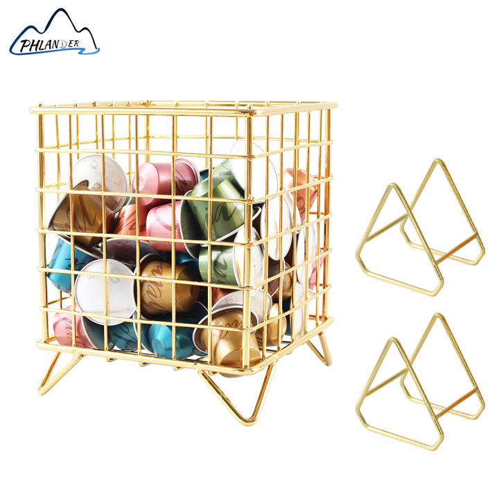 Coffee Capsule Storage Basket and Metal Dish Rack Kit Coffee Pods