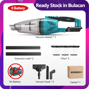 🔥Bulacan Stock🔥650ML 2 IN 1 Cordless Electric Vacuum Cleaner 12000Pa Car Vacuum Cleaner 1500W Rechargeable Household Cleaning Vacuum Cleaner Power Tool For Makita 18V Battery Pin