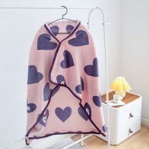 Cozy Plush Microfiber Hooded Blanket with Cartoon Patterns for Office and Sofa