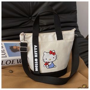 ASCENSION FASHIONKorean INS Cute Sanrio Canvas Crossbody Bucket Bag Melody Pochacco Kuromi Kitty Cat Fashionable Handbag