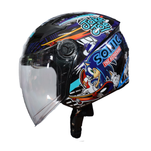 Mũ Bảo Hiểm 3/4 Royal M268 2 Kính Lên Tem Sonic - HoangTrongStore