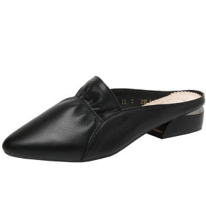 GKTINOO 2026 Summer Flats Lady Sandals Slippers Genuine Leather Slip on Pointed Women Mules Outdoor Slipper Shoes Woman Slides