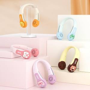 Quạt đeo cổ rảnh tay làm việc quạt đeo cổ hình thú quạt pin sạc. thiết bị làm mát có pin sạc tích điện ba tốc độ cao cấp với thiết kế tinh tế sáng tạo