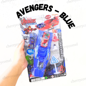 Set Mainan Kereta & Pelancar – Cars McQueen / Avengers Toy Car Launcher with Cars Set