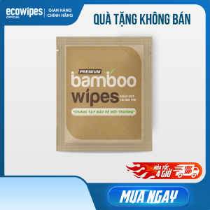 [QT2] QUÀ TẶNG KHÔNG BÁN_ Khăn ướt vải sợi tre kháng khuẩn EcoBamboo 1 tờ travel size