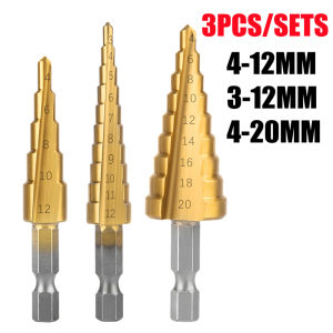 Hss High Speed Steel Titanium Hex Shank Step Drill Bit Cone Hole Cutter For Steel Wood Drilling