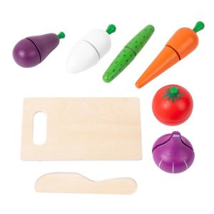 Wooden Fruit Vegetables Cutting Set for Kids Food Pretend Play Simulation Kitchen Role Play Educational Toys For Children2026