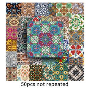 50pcs pelekat kartun jubin Retro peribadi grafiti kreatif kalis air hiasan Notebook bagasi cawan penyimpanan kotak fon kepala Shell pelekat Retro