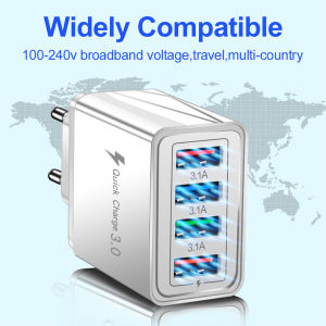 Adapter 4 Port ChargerPengisian cepat USB 5V 3.1A
