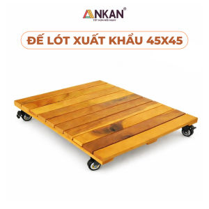 Đế Lót Chậu Cây Có Bánh Xe ANKAN Kệ Giá Đỡ Chậu Hoa Cây Cảnh Hình Vuông Màu Vàng D50 Cm Tải 120kg