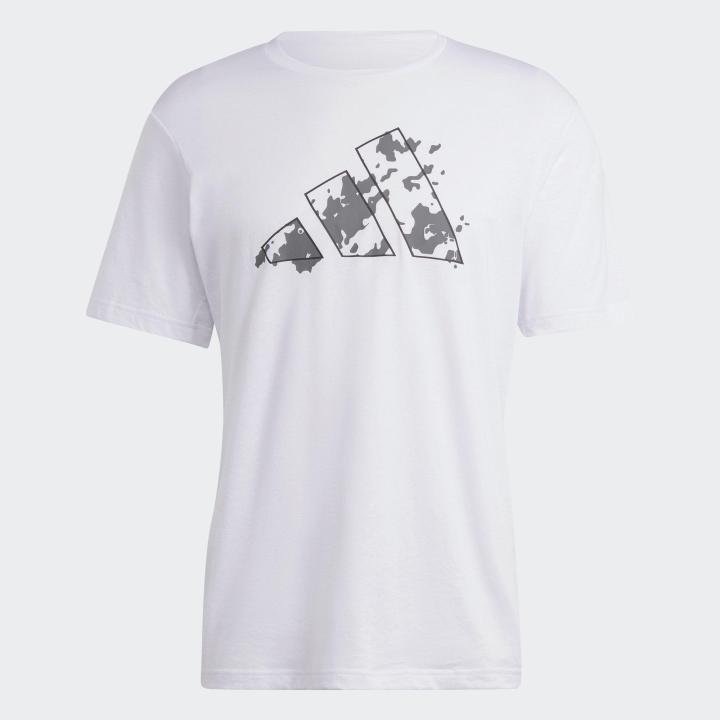 men grey and white graphic tee