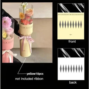 10pcs Clear Round Flower Wrapping Paper In Clear Plastic Ideal for ValentineS Day WomenS Day