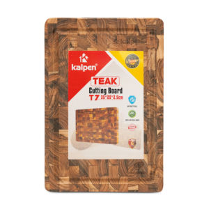 Thớt thái chữ nhật gỗ Teak tự nhiên KALPEN T6 20x30cm/ T7 25x35cm dầy 2.5cm hàng chính hãng