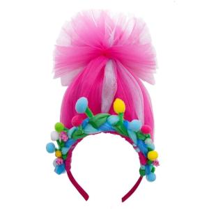 Kids Pompoms Headbands Party Wear Tulle Headwear for Music Festivals Photo Props for Halloween Photography