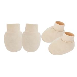 1 bộ trẻ sơ sinh bông găng tay chống trầy xước tay Bìa mềm & Găng tay thoáng khí & vớ cho 0-6 tháng nam nữ