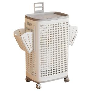 Premium PP Laundry Hamper With Airflows Vents Space Saving Solution for Dirty Clothes Collection Home Organization