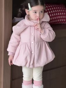 Childrens Winter Cotton Coat Thickened Baby Autumn and Winter Clothing Korean Style Childrens Wear Girls Cotton Jacket Infant Clothes Cotton Coat