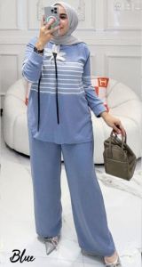 youras setelan muslim wanita kaos knit rajut import salur bunga terbaru terlaris termurah cod