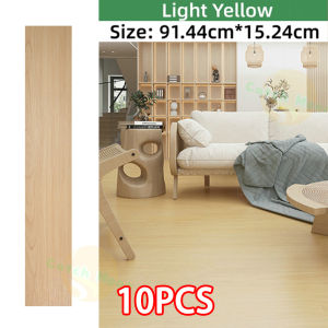 Light Yellow Vinyl Floor Sticker Self Adhesive PVC Wooden Waterproof Tile Home Decor Paper For Flooring 91X15CM