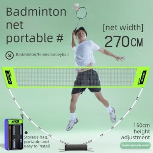 Foldable Badminton Net Standard Adjustable Height Badminton Net Thickened Bold Shuttlecock Nets Professional Sports Equipment