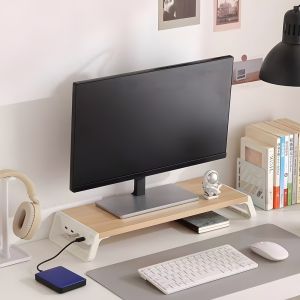 CHUAN Thick Computer Monitor Stand Ergonomic Pressure-Resistant Display Screen Base Creative with USB Ports Computer Heightening Rack Home Office