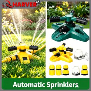 Garden Sprinkler 360° Automatic Rotating Adjustable Lawn Sprinkler Large Area Coverage Sprinkler