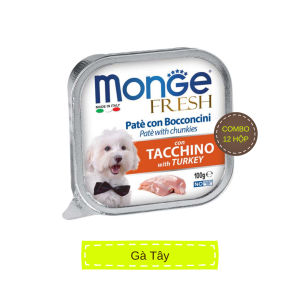 [Combo 12 hộp] Pate cho chó Monge nhiều vị nhập khẩu từ Ý 100g