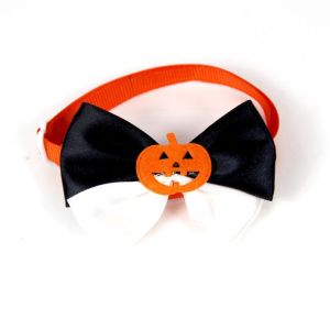Halloween dây buộc thú cưng có nơ với bí ngô quyến rũ và thiết kế ren cho trang phục thú cưng lễ hội