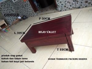 Meja kayu jati belnda serbguna SIAP PAKAI P50 L32 T22 COKLAT