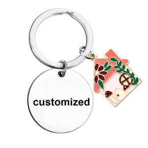 Free customized House warming Gifts New Home Keychain Name Keychain