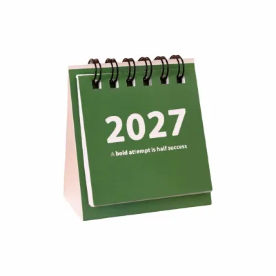 JURHOMIE Mini 2027 Desk Calendar Standing Base Double Coil Flip Calendar Standing Calendar Daily Planning
