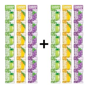 3 in 1 Gummy Tummy Assorted Gummy Candies 36Packs Mango Apple Grapes Flavor Sugarcoated Fruity