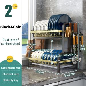 NINI Rak Dish Rak Pinggan Sinki Dish Drainer Rack Kitchen Rack Dish Drainer Racks Utensil Holder Plate Storage Organizer 沥水架