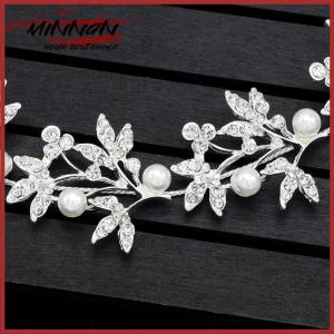 [minnan] เครื่องประดับผมเจ้าสาวประดับมุกสีเงินงอได้