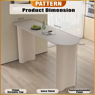 PATTERN Nordic Design Ceramic Bar Table Kitchen Island | Kitchen Dining Table | Bar Counter Table | Meja Bar Meja Makan