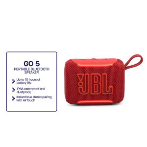 JBL GO 5 Portable Speaker IP67 Waterproof Ultra-Portable Bold Sound Small size Massive vibe Up to 10 hours playtime Wireless Bluetooth Speaker