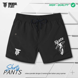 Moral Flat-Man Short-Celana Pendek-Skate Board-Celana Hitam - Kolor hitam SKATE OR DIE