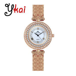 Ykai 1559 New Arrivals Fashion Womens Watches Stainless Steel Alloy Strap Quartz Waterproof Casual Watches Elegant Full Diamonds Rhinestone Gold Silver Luxury Beautiful Ladies Wristwatches