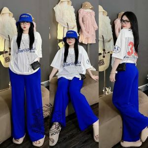 Fashion Set For Women Tie-dyed Short Sleeved Tops Pants Casual Two-piece Set#COD