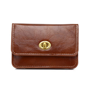 IN202# Irene Novy Women Korean Style Retro Lock Ins Multi-layer Card Holder Wallet