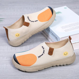 [Free Shipping] Spring And Autumn New Collection: Casual Breathable And Stylish Slip-On Shoes With A Soft Sole Featuring A Colorful Knit Design
