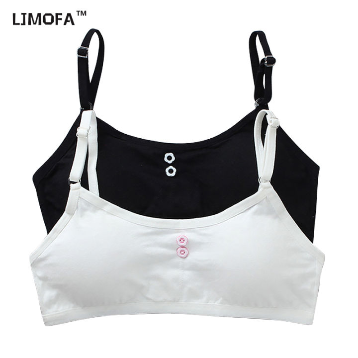 LJMOFA Puberty Girls Cotton Bra Teenager Small Vest Underwear Pad ...