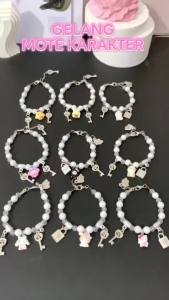 STIPA Gelang Mote Charm Karakter Manik Putih White Color Bangle Tangan Beads San rio