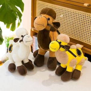DAWEIF With Saddle Plush Camel Toy Desert Travel 30cm Simulation Stuffed Animal Soft Double Hump Soft Travel Hump Home