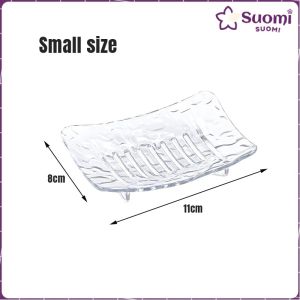 Suomi Plastic Soap Dish Drain Hole Non‑Slip Base Soap Holder Tray For Bathroom Home Gym Travel