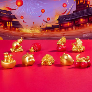 438178 ZXC Mini New Years Wealth Tree Lucky Bag Statue Micro Landscape Home Desktop Car Dashboard Decoration