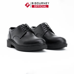 Giày Chunky Derby Da Bò Sigourney Màu Đen Trơn SIG-37 Phong Cách Trẻ Trung Thanh Lịch Bảo Hành 18 Tháng