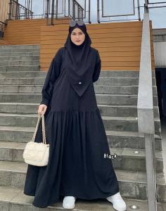 CANTIKA Humaira Baju Gamis Jumbo Terbaru Cringkle Airflow Busui Resleting Pakaian Lebaran Muslim