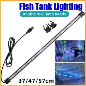 Aquarium Light Fish Tank Lamp Blue White Underwater Glass Clear Aquatic Plant Submersible
