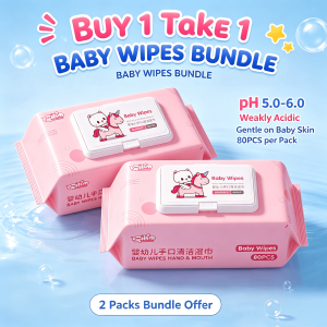 Baby Hand & Foot Wipes Gentle Care for Babys Delicate Skin 80PCS Mega Pack Pure Water Soft & Moist Safe to Use Clean Hands Feet & More